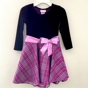 Ashley Ann Dress Formal Occasion Plum Velvet Girls Size 6